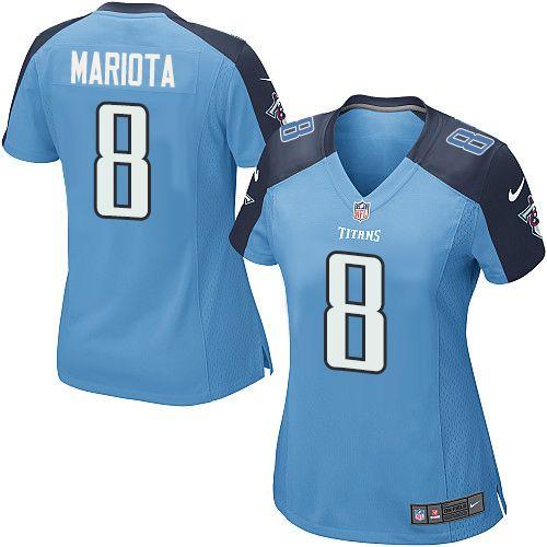 Women's Nike Tennessee Titans #8 Marcus Mariota Light Blue Stitched NFL Jersey