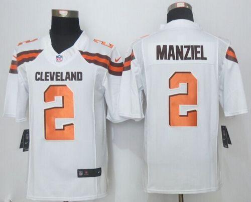 Nike Cleveland Browns #2 Johnny Manziel White Men's Stitched NFL Limited Jersey