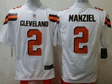 Nike Cleveland Browns #2 Johnny Manziel White Men's Stitched NFL Game Jersey