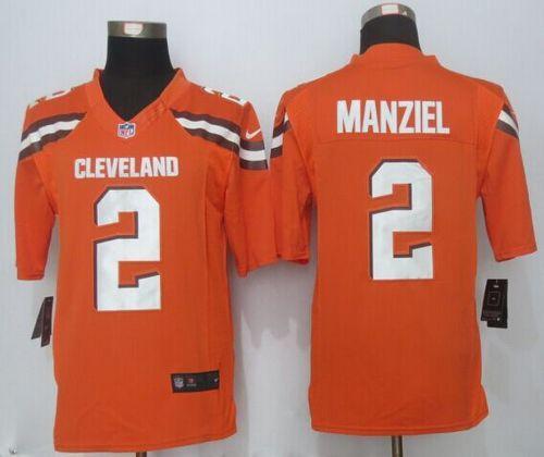 Nike Cleveland Browns #2 Johnny Manziel Orange Stitched NFL Limited Jersey