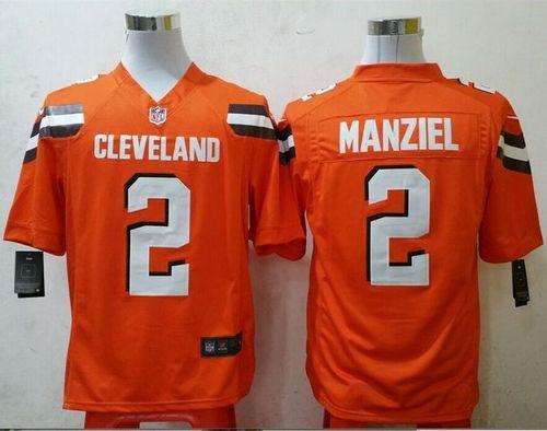 Nike Cleveland Browns #2 Johnny Manziel Orange Stitched NFL Game Jersey