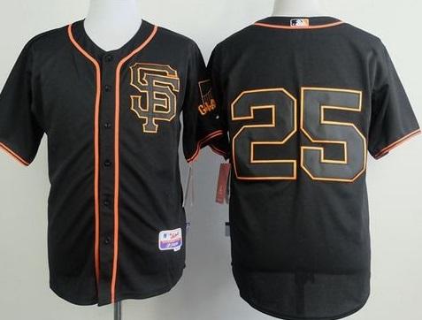 San Francisco Giants #25 Barry Bonds Black Alternate Cool Base Stitched Baseball Jersey