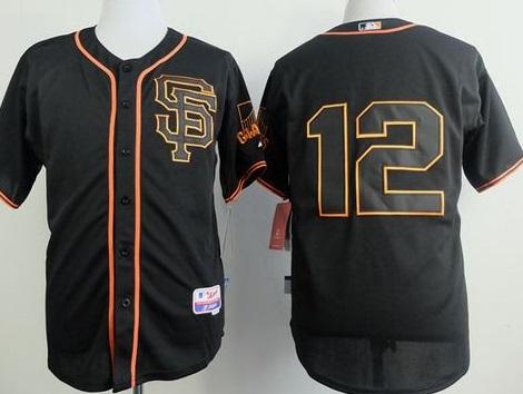 San Francisco Giants #12 Joe Panik Black Alternate Cool Base Stitched Baseball Jersey