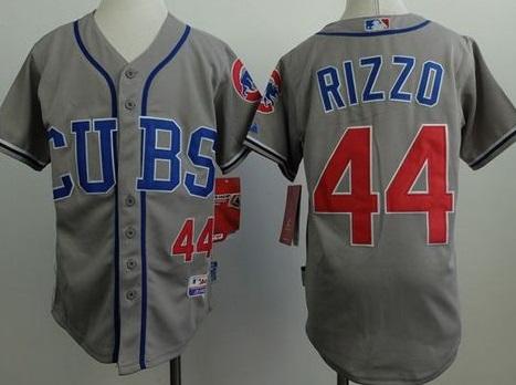 Youth Chicago Cubs #44 Anthony Rizzo Grey Cool Base Stitched Baseball Jersey