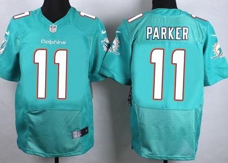 Nike Miami Dolphins #11 DeVante Parker Aqua Green Stitched NFL Elite Jersey
