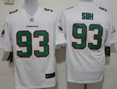 Nike Miami Dolphins #93 Ndamukong Suh White Men's Stitched NFL Game Jersey