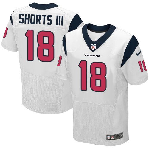 Nike Houston Texans #18 Cecil Shorts III White Men's Stitched NFL Elite Jersey