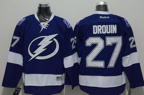 Tampa Bay Lightning #27 Jonathan Drouin Blue Home Stitched NHL Jersey