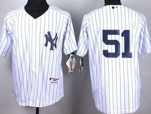 New York Yankees #51 Bernie Williams White Cool Base Stitched Baseball Jersey