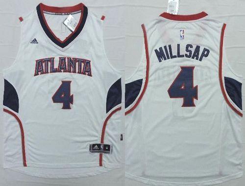 Atlanta Hawks #4 Paul Millsap White Stitched Revolution 30 NBA Jersey
