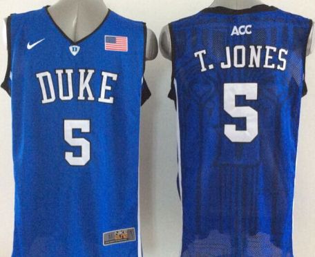 Duke Blue Devils #5 Tyus Jones Blue Basketball Stitched NCAA Jersey