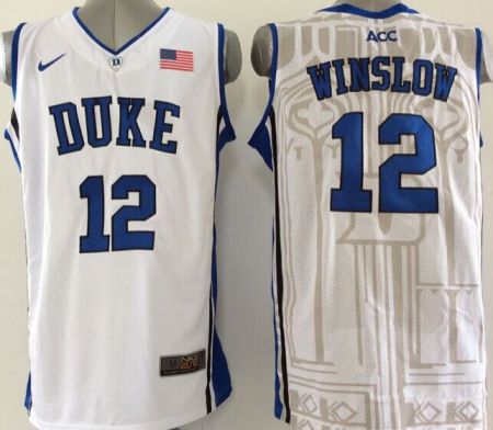 Duke Blue Devils #12 Justise Winslow White Basketball Stitched NCAA Jersey