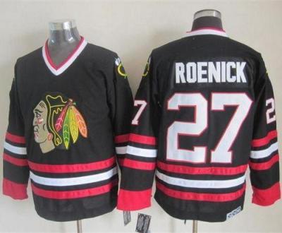 Chicago Blackhawks #27 Jeremy Roenick Black CCM Throwback Stitched NHL Jersey