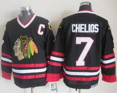 Chicago Blackhawks #7 Chris Chelios Black CCM Throwback Stitched NHL Jersey Chicago Blackhawks #7 Chris Chelios Black CCM Throwback Stitched NHL Jersey