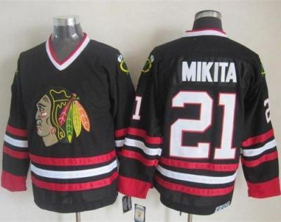 Chicago Blackhawks #21 Stan Mikita Black CCM Throwback Stitched NHL Jersey