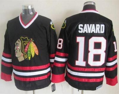 Chicago Blackhawks #18 Denis Savard Black CCM Throwback Stitched NHL Jersey