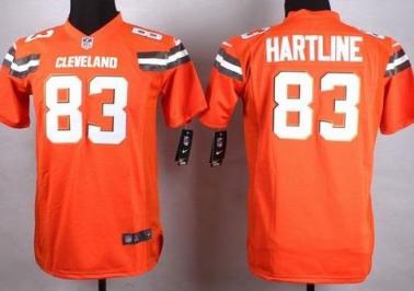 Youth Nike Cleveland Browns #83 Brian Hartline Orange Stitched NFL Jersey