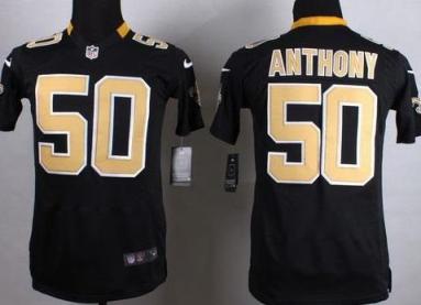 Youth Nike New Orleans Saints #50 Stephone Anthony Black Stitched NFL Jersey