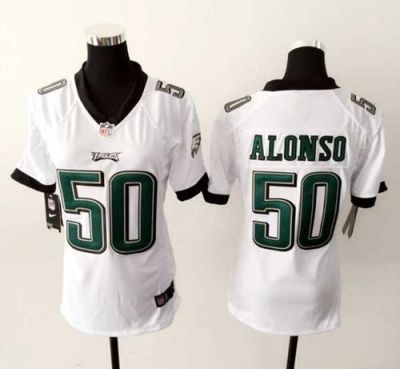 Women's Nike Philadelphia Eagles #50 Kiko Alonso White Stitched NFL Jersey