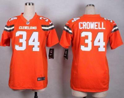 Women's Nike Cleveland Browns #34 Isaiah Crowell Orange Stitched NFL Jersey