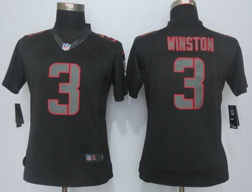 Women's Nike Tampa Bay Buccaneers #3 Jameis Winston Black Impact NFL Limited Jersey