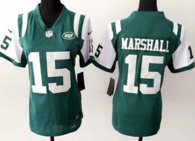Women's Nike New York Jets #15 Brandon Marshall Green Stitched NFL Jersey