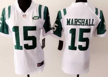 Women's Nike New York Jets #15 Brandon Marshall White Stitched NFL Jersey