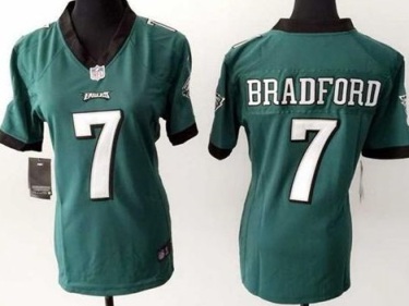 Women's Nike Philadelphia Eagles #7 Sam Bradford Green Stitched NFL Jersey