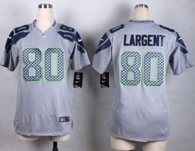 Women's Nike Seattle Seahawks #80 Steve Largent Grey Stitched NFL Jersey