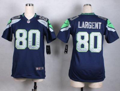 Women's Nike Seattle Seahawks #80 Steve Largent Steel Blue Stitched NFL Jersey