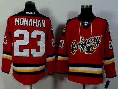 Calgary Flames #23 Sean Monahan Red Stitched NHL Jersey