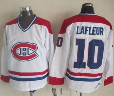 Montreal Canadiens #10 Guy Lafleur White CH-CCM Throwback Stitched NHL Jersey Montreal Canadiens #10 Guy Lafleur White CH-CCM Throwback Stitched NHL Jersey