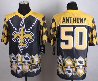Nike New Orleans Saints #50 Stephone Anthony Black NFL Elite Noble Fashion Jersey
