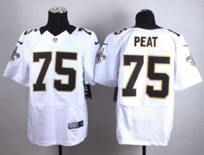 Nike New Orleans Saints #75 Andrus Peat White NFL Elite Jersey
