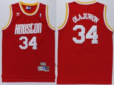 Houston Rockets #34 Hakeem Olajuwon Red Throwback Stitched NBA Jersey - ????