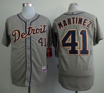 Detroit Tigers #41 Victor Martinez Grey Cool Base Stitched Baseball Jersey