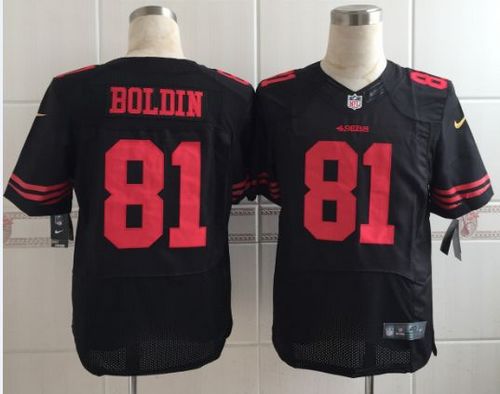 Nike San Francisco 49ers #81 Anquan Boldin Black Stitched NFL Elite Jersey
