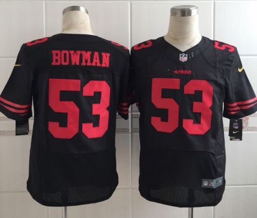 Nike San Francisco 49ers #53 NaVorro Bowman Black Stitched NFL Elite Jersey