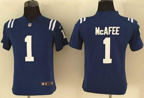 Youth Nike Indianapolis Colts #1 Pat McAfee Blue Stitched NFL Elite Jersey