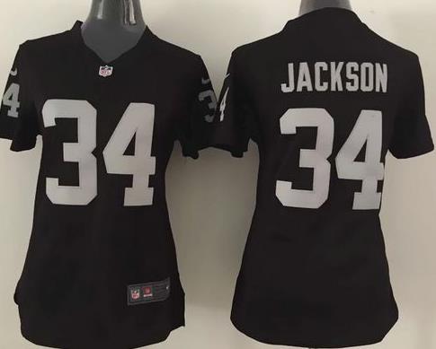 Women's Nike Oakland Raiders #34 Bo Jackson Black Stitched NFL Elite Jersey