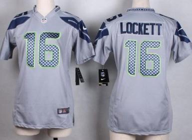 Women's Nike Seattle Seahawks #16 Tyler Lockett Grey NFL Elite Jersey