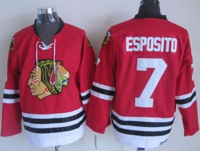 Chicago Blackhawks #7 Tony Esposito Red CCM Throwback Stitched NHL Jersey
