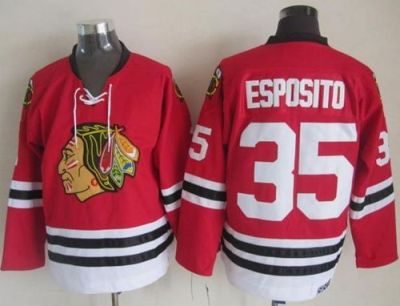 Chicago Blackhawks #35 Tony Esposito Red CCM Throwback Stitched NHL Jersey