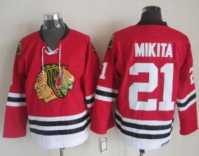 Chicago Blackhawks #21 Stan Mikita Stitched Red CCM Throwback NHL Jersey