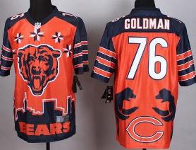 Nike Chicago Bears #76 Eddie Goldman Orange NFL Elite Noble Fashion Jersey