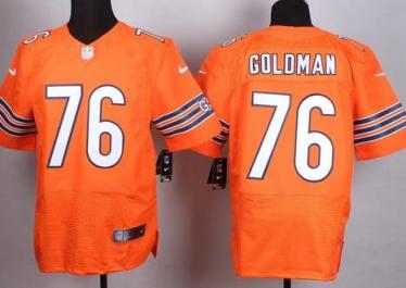 Nike Chicago Bears #76 Eddie Goldman Orange Stitched NFL Elite Jersey