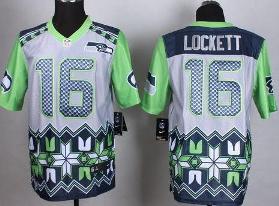 Nike Seattle Seahawks #16 Tyler Lockett Grey NFL Elite Noble Fashion Jersey