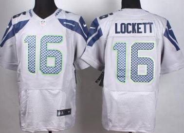 Nike Seattle Seahawks #16 Tyler Lockett Grey Stitched NFL Elite Jersey