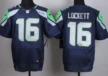 Nike Seattle Seahawks #16 Tyler Lockett Steel Blue NFL Elite Jersey