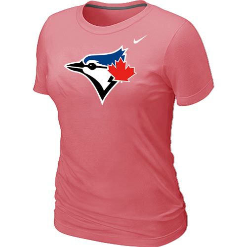 Women's Nike Toronto Blue Jays Authentic Logo T-Shirt Pink